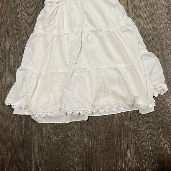 Sequin Hearts Tiered A-Line Mini Dress V-Neck Racerback Lined White Size Medium - Picture 2 of 8